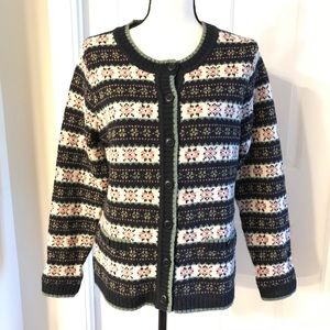 Wool Women’s Fair Isle Stripe Cardigan Appleseed’s